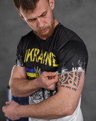 Тактична футболка потоотводящая Ukraine чорно - сіра розмір 2XL - зображення 6