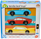 Zestaw samochodów Tender Leaf Toys Leaf Toys Wooden Retro Cars 3 szt (0191856083535) - obraz 1