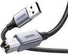 Кабель UGREEN US369 USB 2.0 to USB type B USB Printer Cable для принтеров, сканеров, МФУ 1 м Black (80801)