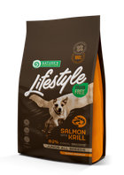 Сухой беззерновой корм для юниоров Nature's Protection Lifestyle Grain Free Salmon with Krill Junior All Breeds с лососем и крилем
