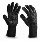 Термостійкі рукавиці для барбекю та кухні Чорні - зображення 1