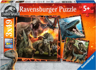 Puzzle Ravensburger Jurassic World 2 3 x 49 elementy (4005556080540) - obraz 1