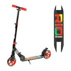 Детский двухколесный самокат Best Scooter "RIO" R-88505 со складной конструкцией и передним амортизатором, Черно-красный