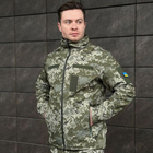 Мужская Водоотталкивающая Куртка Soft Shell на микрофлисе с липучками для шевронов пиксель размер 2XL - изображение 3