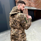 Мужская Водоотталкивающая Форма "Cans" Софтшелл на флисе Куртка с капюшоном + Брюки пиксель размер XL - изображение 5