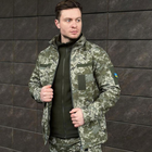 Мужская Водоотталкивающая Куртка Soft Shell на микрофлисе с липучками для шевронов пиксель размер M - изображение 5
