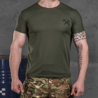 Мужская потоотводящая футболка Coolmax с принтом "Чеpеп" олива размер L