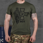 Потоотводящая мужская футболка Coolmax с принтом "Сoлдaт" олива размер XL