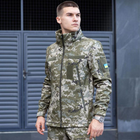 Мужская Куртка Soft Shell со съемным капюшоном + Подарок Шеврон "Флаг Украины" пиксель размер S - изображение 4
