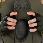 Мужские кожаные кроссовки с вставками текстиля олива размер 44 - изображение 7