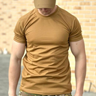 Мужская хлопковая футболка с круглой горловиной койот размер 2XL - изображение 4