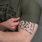 Мужская потоотводящая футболка Coolmax НГУ олива размер L - изображение 6