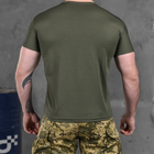 Мужская потоотводящая футболка Coolmax с принтом "Пехота" олива размер L - изображение 4