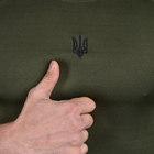 Мужская потоотводная Футболка с вышивкой Герб Украины олива размер XL - изображение 6