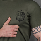 Потоотводящая мужская футболка Coolmax с принтом "Верный навсегда" олива размер 2XL - изображение 4