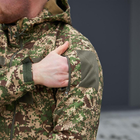 Чоловіча Водовідштовхуюча Куртка Хижак Military "Soft Shell" з капюшоном камуфляжна розмір L - зображення 5