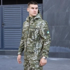Чоловіча Куртка Soft Shell зі знімним капюшоном + Подарунок Шеврон "Прапор України" піксель розмір 2XL - зображення 2