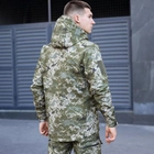 Мужская Куртка Soft Shell со съемным капюшоном + Подарок Шеврон "Флаг Украины" пиксель размер 2XL - изображение 5