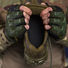 Мужские кожаные кроссовки с сетчатыми вставками олива размер 45 - изображение 6