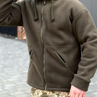 Чоловіча флісова куртка з капюшоном хакі розмір 4XL - зображення 6