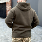 Мужская флисовая куртка с капюшоном хаки размер S - изображение 3
