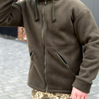 Чоловіча флісова куртка з капюшоном хакі розмір S - зображення 6