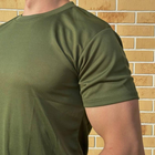 Мужская воздухопроницаемая футболка CoolMax олива размер L - изображение 6