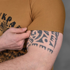 Мужская потоотводящая футболка Coolmax с принтом "Слава Украине" койот размер XL - изображение 5