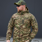 Чоловіча Водовідштовхуюча Куртка Хижак Military "Soft Shell" з капюшоном камуфляжна розмір XL