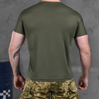 Мужская потоотводящая футболка Coolmax с принтом "Слава Украине" олива размер M - изображение 4