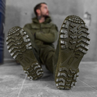 Чоловічі Шкіряні Кросівки на композитній протекторній підошві "Energy" олива розмір 44 - зображення 6