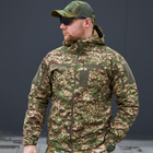 Мужская Водоотталкивающая Куртка Хищник Military "Soft Shell" с капюшоном камуфляжная размер 3XL - изображение 1