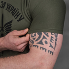 Потоотводящая мужская футболка Coolmax с принтом "С богом за Украину" олива размер S - изображение 6