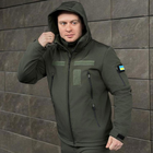 Демісезонна Куртка Soft Shell зі знімним капюшоном та липучками + Подарунок шеврон "Прапор України" хакі розмір L - зображення 5