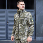 Чоловіча Куртка Soft Shell зі знімним капюшоном + Подарунок Шеврон "Прапор України" піксель розмір XL - зображення 4