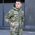 Чоловіча Куртка Soft Shell зі знімним капюшоном + Подарунок Шеврон "Прапор України" піксель розмір M - зображення 3