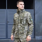 Чоловіча Куртка Soft Shell зі знімним капюшоном + Подарунок Шеврон "Прапор України" піксель розмір M - зображення 4