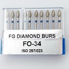 Бор алмазний FG стоматологічний турбінний наконечник упаковка 10 шт UMG 2,3/5,0 мм ПОЧКА 314.257.524.023 - зображення 1