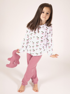 Piżama dziecięca dla dziewczynki Nicol 204036 98 cm Biały/Wrzosowy (5905601020301) - obraz 2