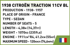 Klocki konstrukcyjne Cobi Historical Collection WWII Citroen Traction 11CV BL 236 elementów (5902251022662) - obraz 3