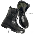 Зимние кожаные Ботинки Ястреб на меху до -20°C / Утепленные водоотталкивающие Берцы черные размер 46 - изображение 1