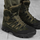 Мужские кожаные Ботинки Stabilet на резиновой протекторной подошве / Крепкие Берцы олива размер 46 - изображение 3
