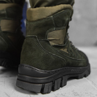 Мужские кожаные Ботинки Stabilet на резиновой протекторной подошве / Крепкие Берцы олива размер 46 - изображение 4