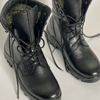 Зимние кожаные Ботинки Ястреб на меху до -20°C / Утепленные водоотталкивающие Берцы черные размер 37 - изображение 3