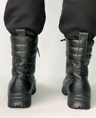 Зимние кожаные Ботинки Ястреб на меху до -20°C / Утепленные водоотталкивающие Берцы черные размер 49 - изображение 5