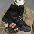 Мужские нубуковые Ботинки Ninja's на Резиновой прошитой подошве / Летние Берцы черные размер 46 - изображение 6