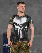 Армейская мужская потоотводящая футболка С Черепом S черная+мультикам (86424) - изображение 1