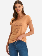 Koszulka damska z nadrukiem Top Secret SPO6062BE 38 Karmelowa (5903411521018) - obraz 1