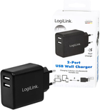 Ładowarka sieciowa LogiLink 2-Port USB-A/USB-C 12 W Czarna (4052792055078) - obraz 3