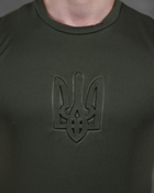 Тактическая мужская потоотводящая футболка с Гербом Украины S олива (86497) - изображение 3